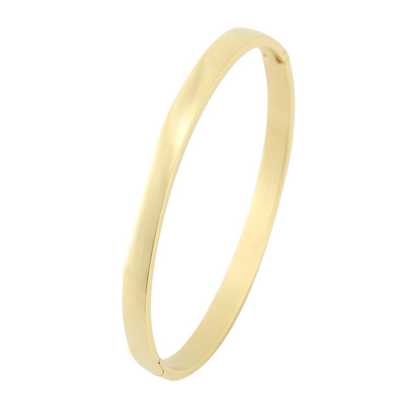 10K Yellow Gold Cigar Bangle Bracelet  |  Womens Bracelets Bracelets Bracelets