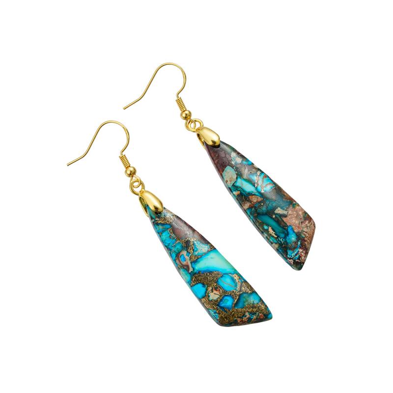 18K Gold-Plated Post Turquoise Drop Earrings  |  Womens Earrings Earrings Earrings