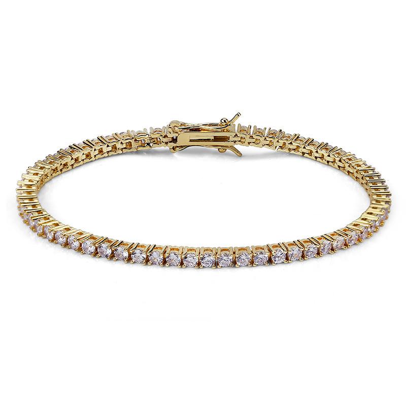 18K Yellow Gold Diamond Tennis Bracelet  |  Womens Diamonds Diamonds Diamonds