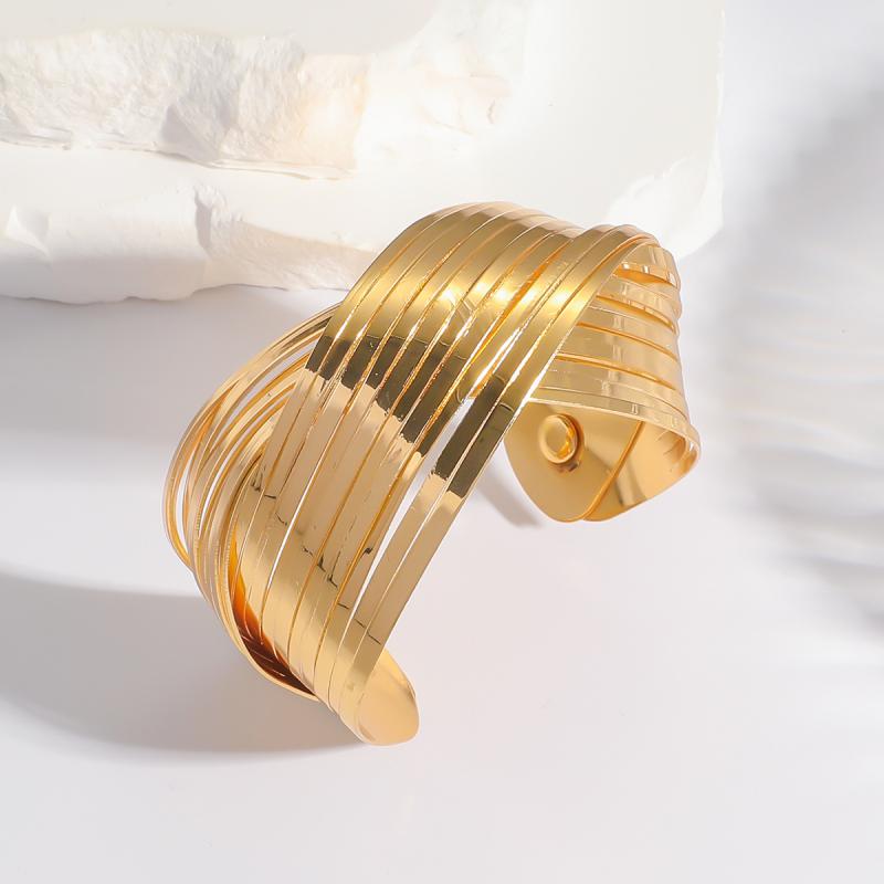 41Mm Cable Edge Cuff Bracelet In Recycled 18K Gold  |  Womens Bracelets Bracelets Bracelets