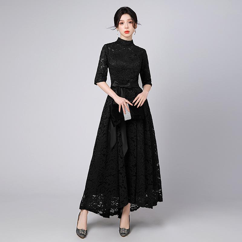 A-Line Metallic Jacquard Shirt Gown  |  Womens Dresses Clothing BLACK SAP