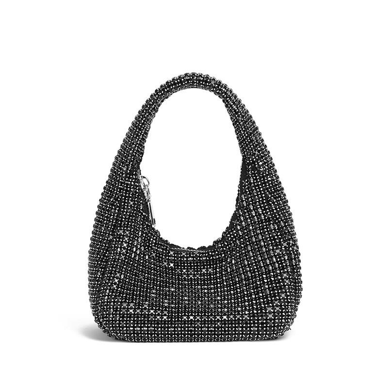 Adrienne Two-Tone Crystal Hobo Bag  |  Womens Shoulder Bags Handbags Blue Crystal