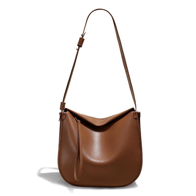 Anna Medium Lacquered Leather Hobo Bag  |  Womens Shoulder Bags Handbags MOCCA