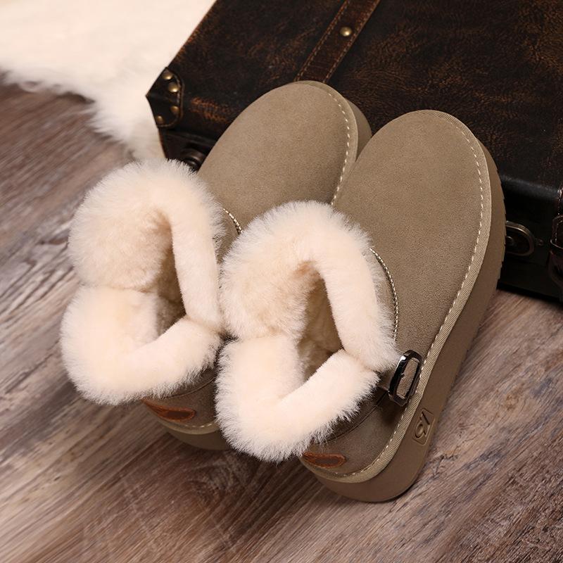 Ansley Suede Shearling Slip-On Loafers  |  Womens Slippers Shoes CHESTNUT