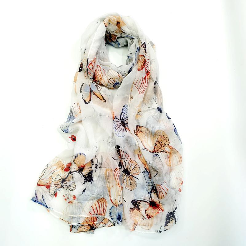 Astrid Butterfly Cashmere-Silk Scarf  |  Womens Scarves & Wraps Accessories MULTI BUTTERFLY