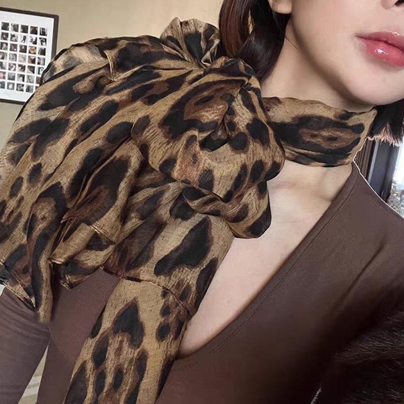 Astrid Leopard Cashmere-Silk Scarf  |  Womens Scarves & Wraps Accessories 509984 1MULTI