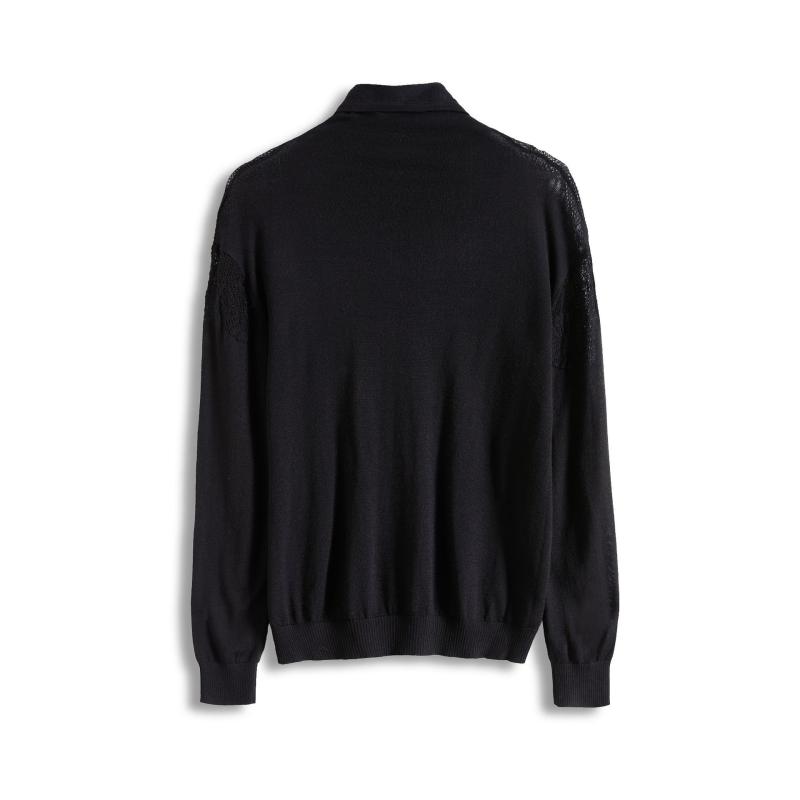 Bal Pleated-Sleeve Knit Blouse  |  Womens Tops Clothing BLACK