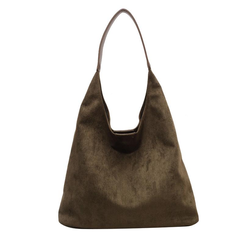 Buckle Suede Hobo Bag  |  Womens Shoulder Bags Handbags DARK GREY