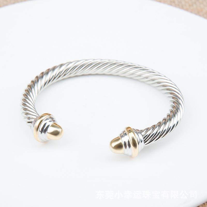 Cable Bracelet With Gemstone And 14K Gold In Silver, 7Mm  |  Womens Bracelets Bracelets Bracelets