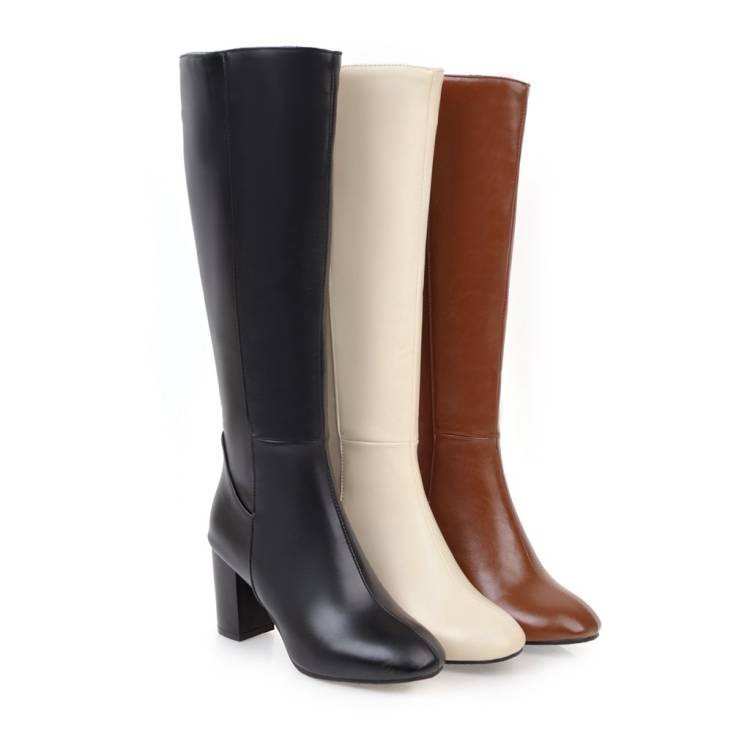 Candance Leather Buckle Knee Boots  |  Womens Boots Boots Boots