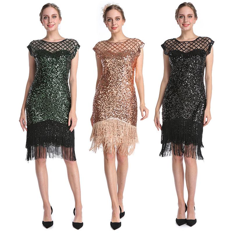 Candice Illusion Sequin Column Gown  |  Womens Evening Clothing BLACK