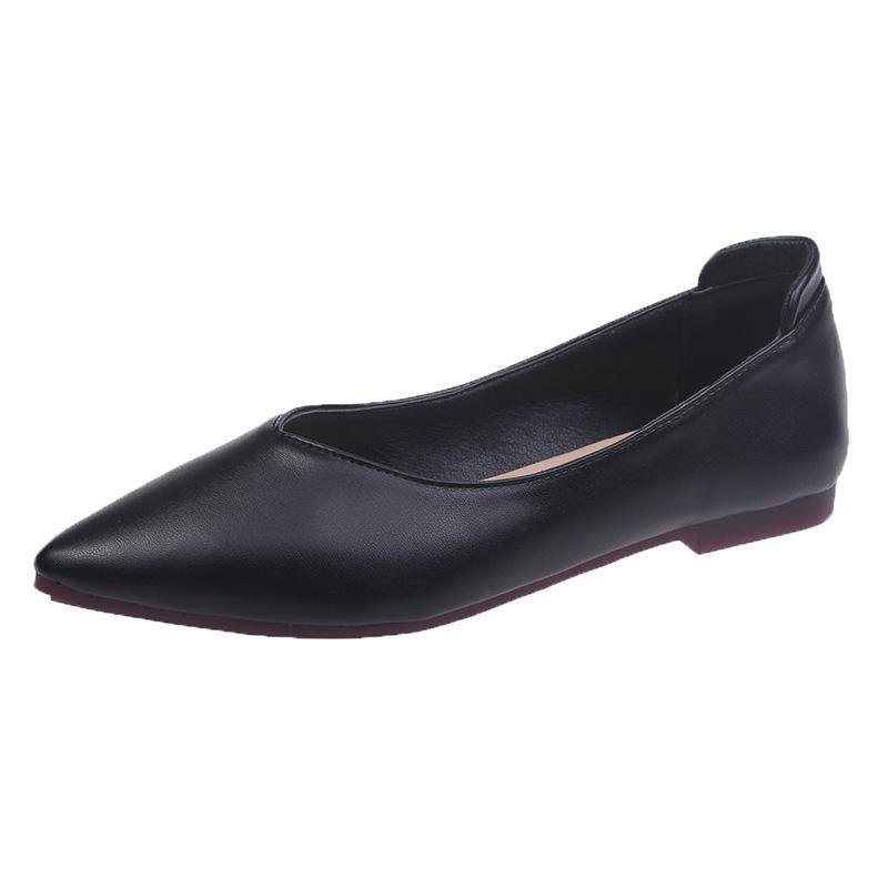 Carolyn Leather Slide Ballerina Flats  |  Womens Slippers Shoes BLACK