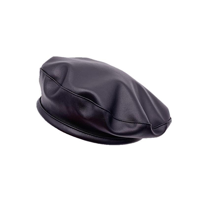 Carter Leather Beret  |  Womens Hats Accessories BLACK