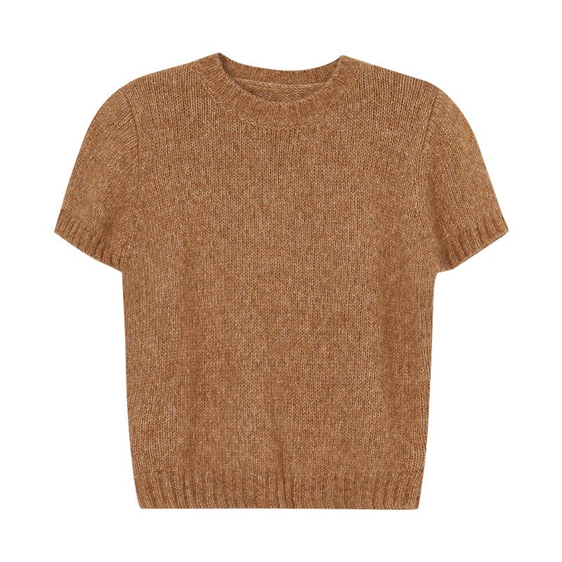 Cashmere Cap-Sleeve Sequin Tee  |  Womens Sweaters Clothing GOLD