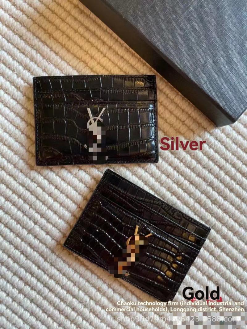 Cassandra Ysl Wallet On Chain In Croc Embossed Leather  |  Womens Clutches & Pouches Clutches & Pouches BLACK