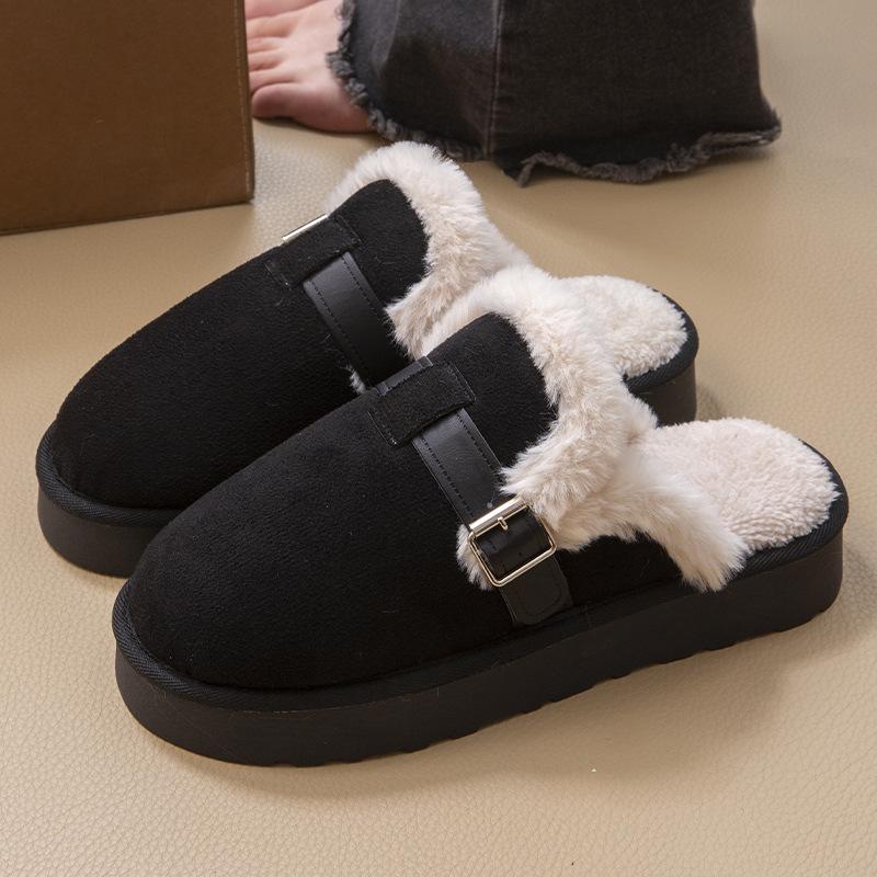 Chubby Suede Shearling Buckle Mules  |  Womens Mules & Slides Mules & Slides LOCH