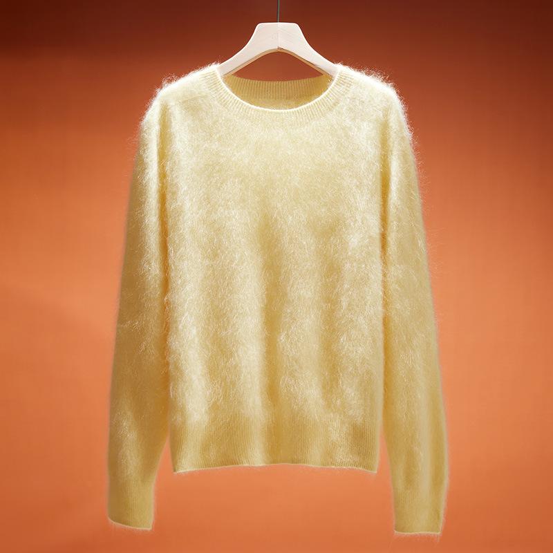 Crewneck Feather Knit Sweater  |  Womens Sleepwear Clothing IVORY