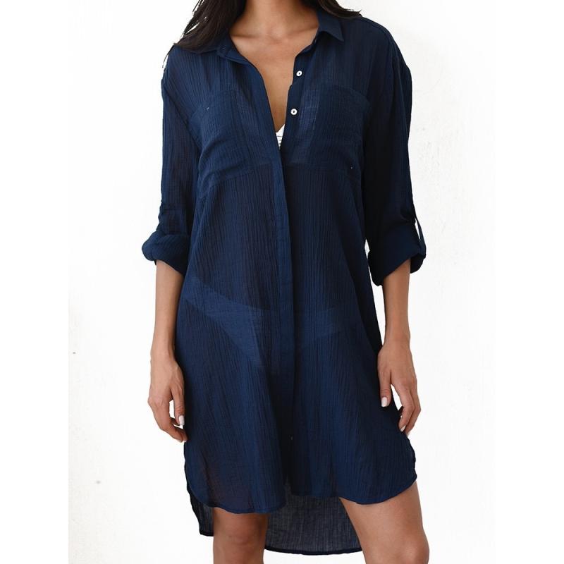 Crinkle Twill Beach Coverup Shirt  |  Womens Swimwear & Coverups Clothing Swimwear & Coverups