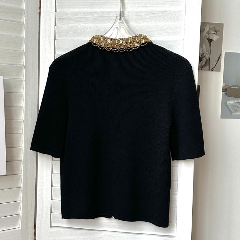 Cropped Crystal-Embellished Tee  |  Womens Tops Clothing Tops