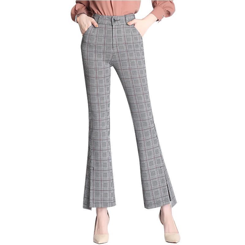 Cropped Plaid Houndstooth Trousers  |  Womens Tailored Suiting Clothing CREAM BROWN MULTI