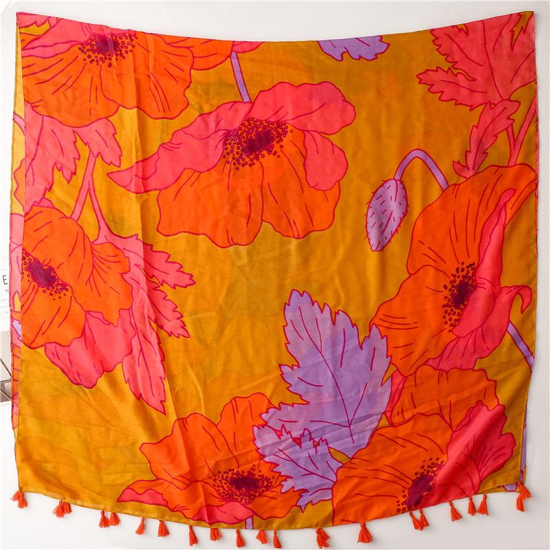 Dahlia Line Art Merino Scarf  |  Womens Scarves & Wraps Accessories CABARET