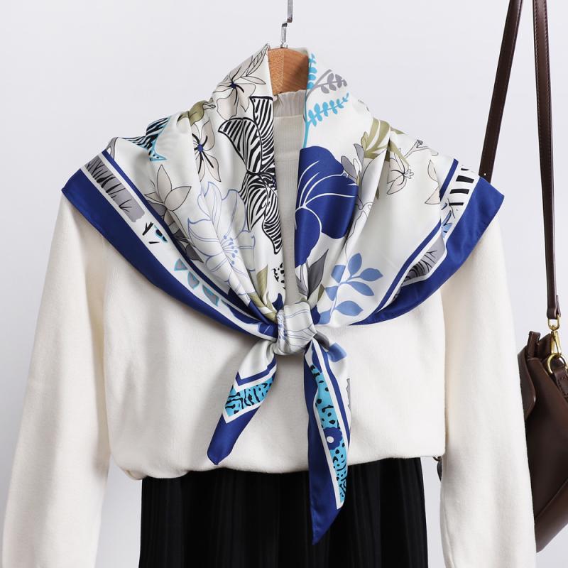 Daynight Silk Twill Square Scarf  |  Womens Scarves & Wraps Accessories BLU BLACK