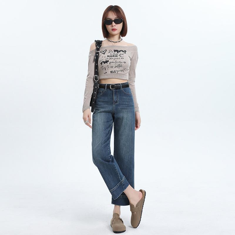 Descanso Belted Wide-Leg Jeans  |  Womens Jeans Clothing CADET BLUE