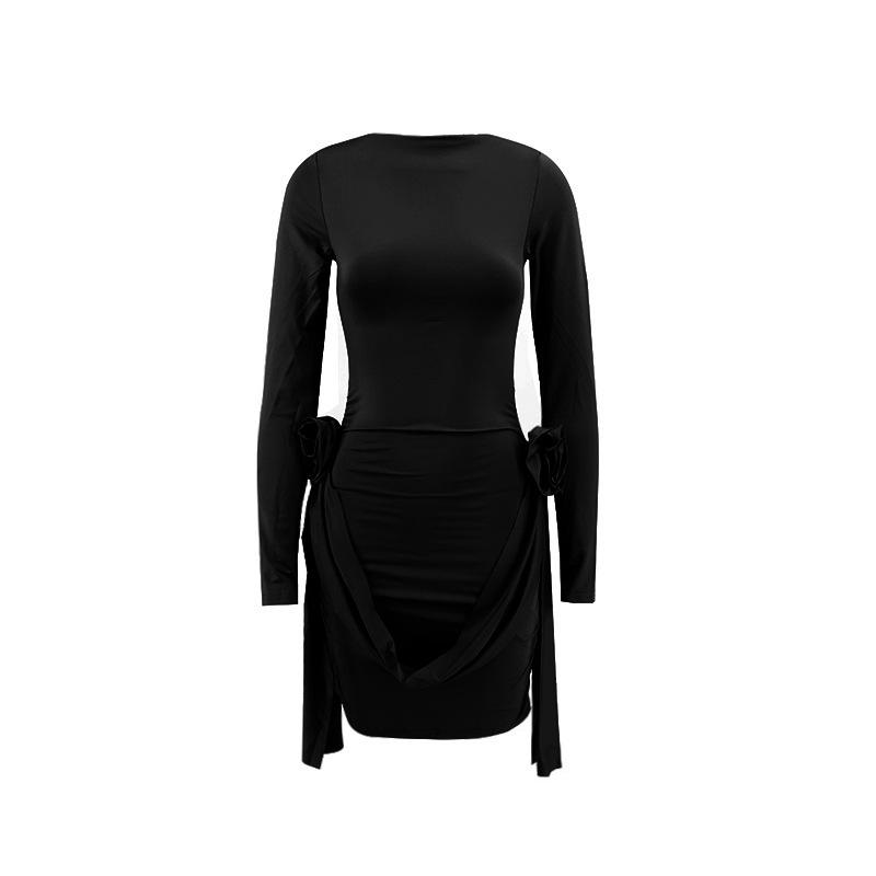 Draped Bateau-Neck Bodycon Mini Dress  |  Womens Evening Clothing Evening