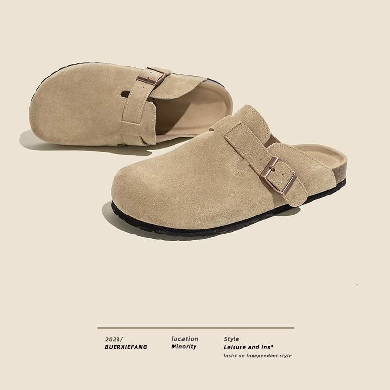 Easton Suede Buckle Slide Mules  |  Womens Mules & Slides Mules & Slides BEIGE SPLIT SUEDE