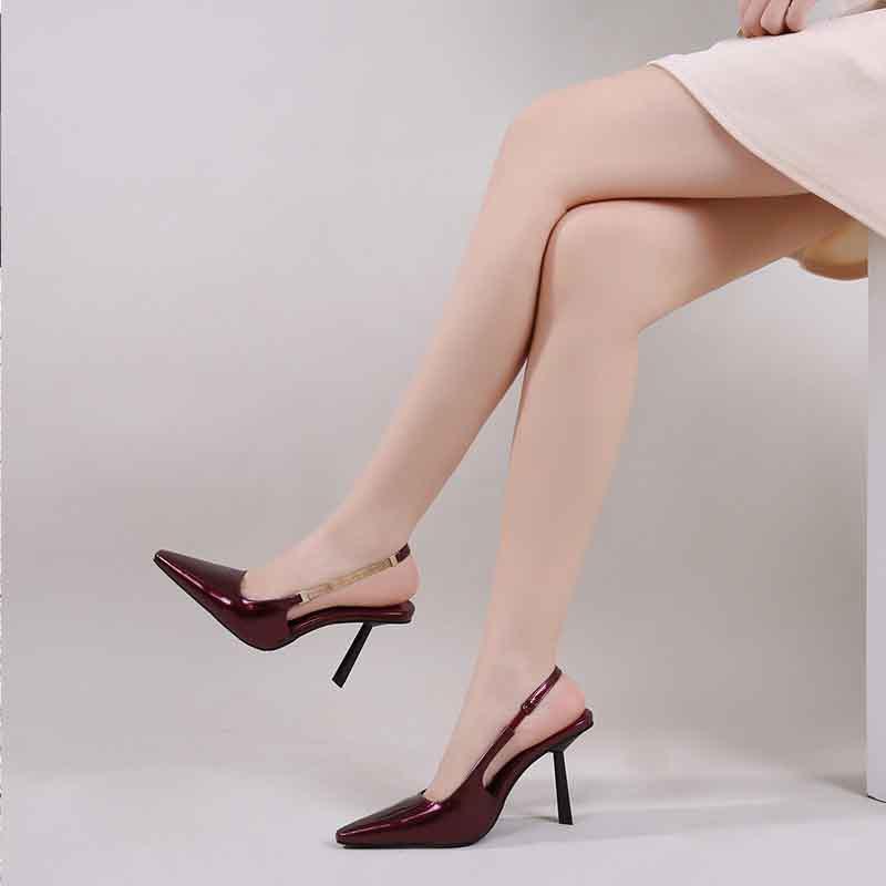 Elsa Vegan Patent Slingback Pumps  |  Womens Pumps & Heels Pumps & Heels BORDEAUX