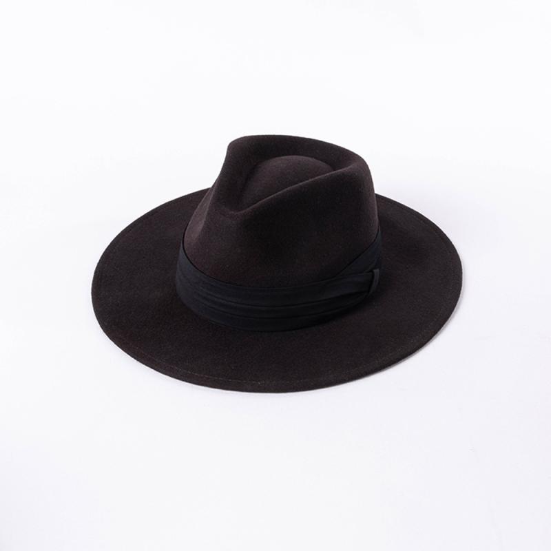 Emmanuelle Wide-Brim Felt Fedora Hat  |  Womens Hats Accessories ESPRESSO