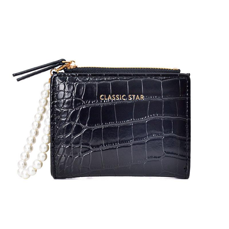 Empire Croc-Embossed Leather Card Holder  |  Womens Wallets & Card Cases Handbags BLACK