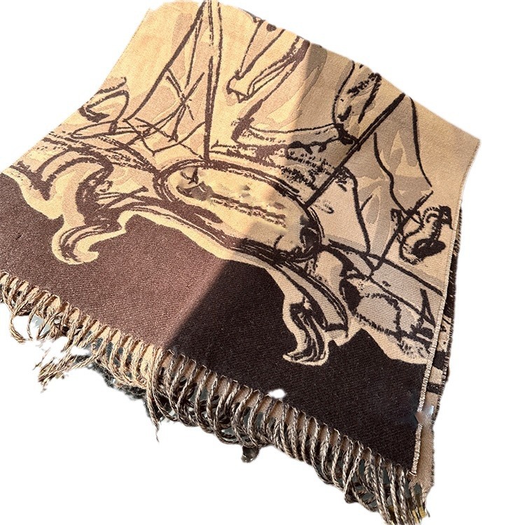 Equestrian Knight Printed Wool Scarf  |  Womens Scarves & Wraps Accessories CAMP