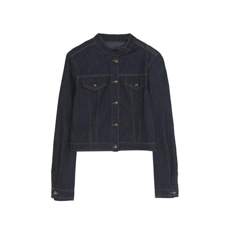 Ezra Button-Front Denim Jacket  |  Womens Jackets & Blazers Clothing CHARME