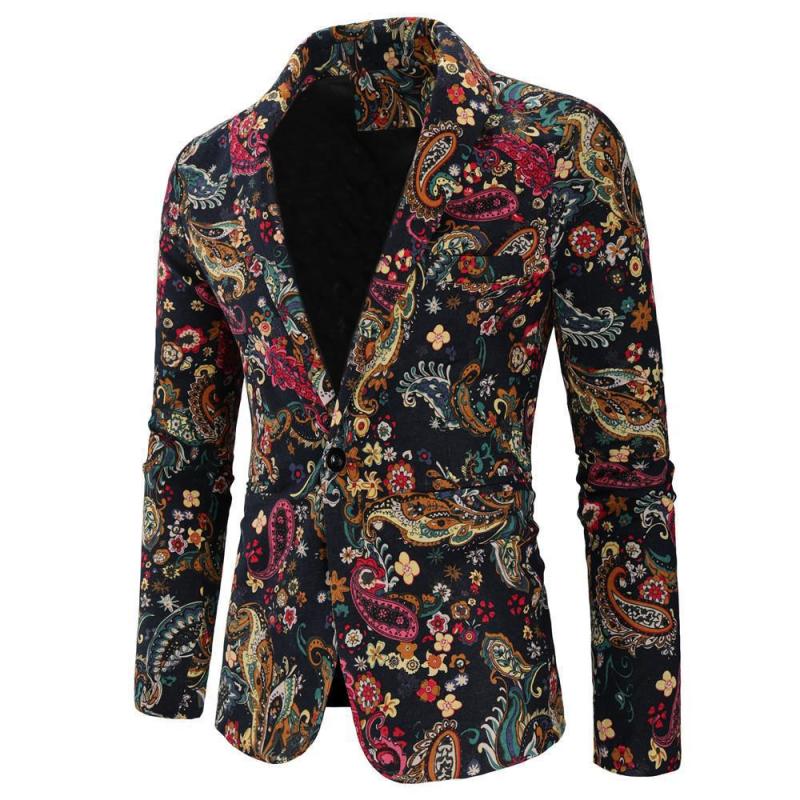 Floral Brocade Single-Breasted Blazer  |  Womens Tailored Suiting Clothing MULTICOLOUR ON BLUE