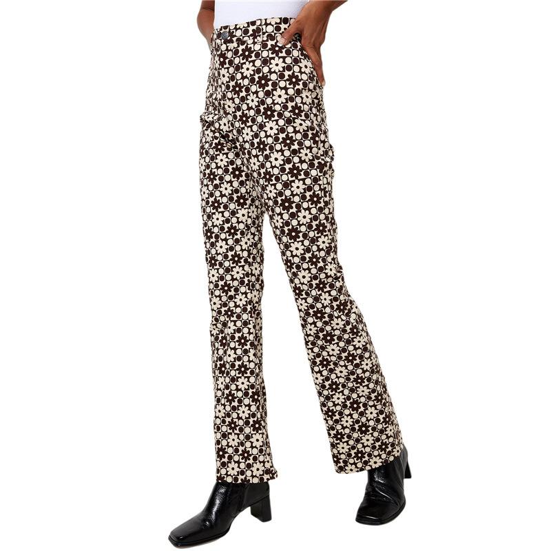 Floral Jacquard Straight-Leg Trousers  |  Womens Tailored Suiting Clothing PLUM FLORAL