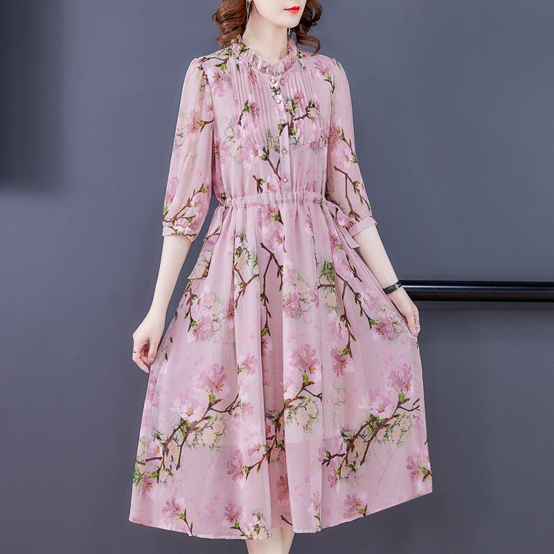 Floral Print Belted Trench Gown  |  Womens Dresses Clothing Dresses