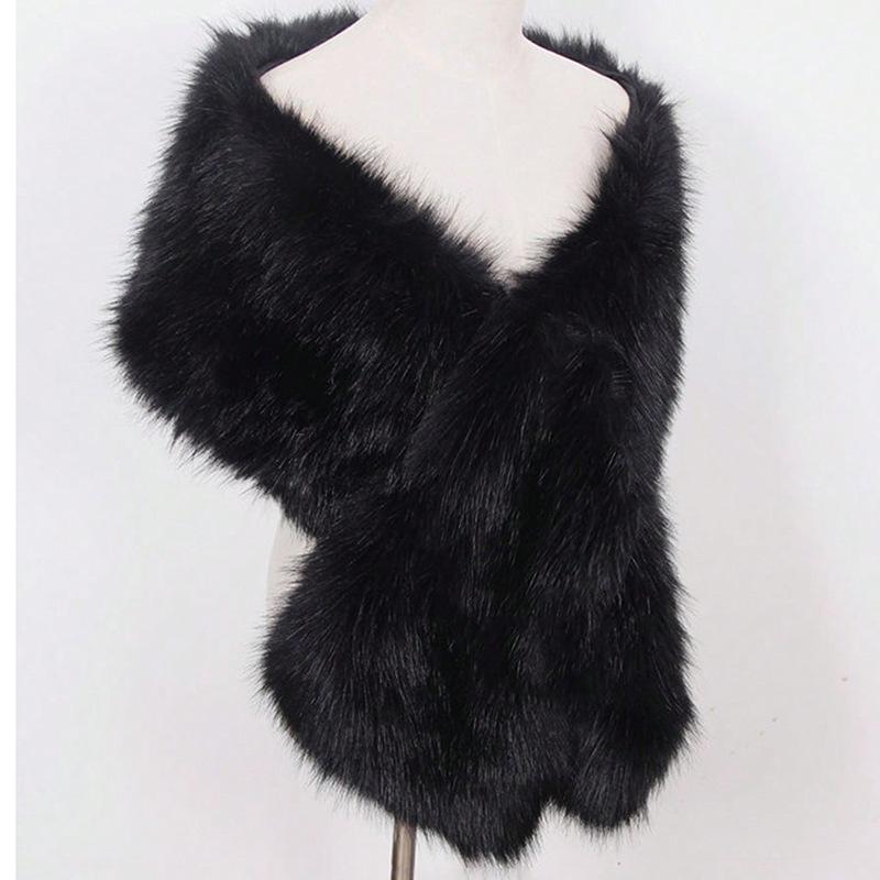 Fox-Like Fur-Free Stole  |  Womens Scarves & Wraps Accessories BLACK