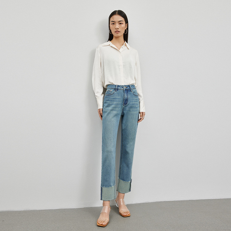 Fran Cuffed Jeans  |  Womens Jeans Clothing DWELL MED IND