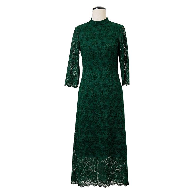 Fringe-Trim Stretch Boucle Dress  |  Womens Evening Clothing EMERALD