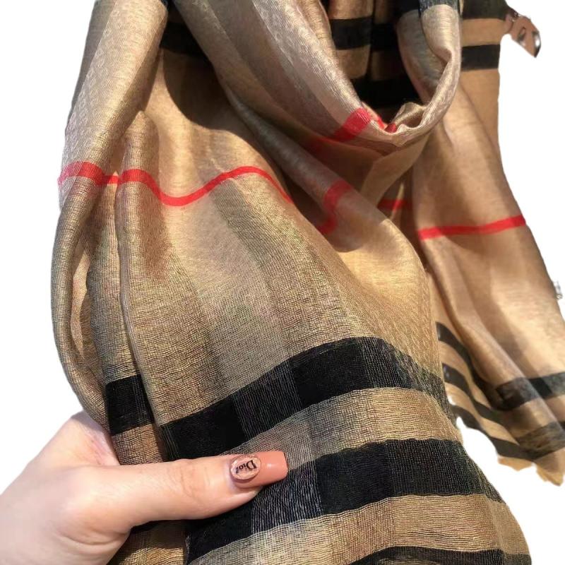 Giant Check Gauze Scarf  |  Womens Scarves & Wraps Accessories ARCHIVE BEIGE