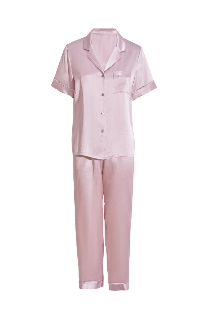 Gisele Short-Sleeve Pajama Set  |  Womens Sleepwear Clothing PETAL PINK IVORY