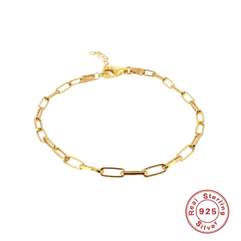 Golden Dreams 18K Yellow Gold Mini Paperclip Chain Bracelet  |  Womens Bracelets Bracelets Bracelets