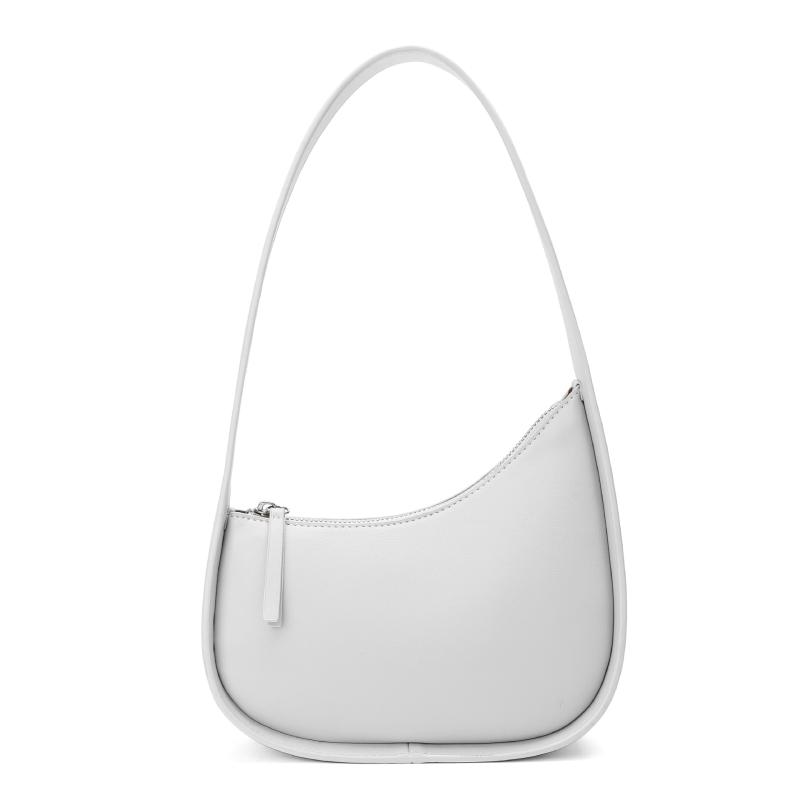 Half Moon Shoulder Bag In Smooth Calfskin  |  Womens Shoulder Bags Handbags NEW IVORY