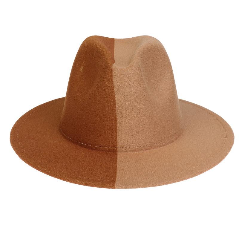 Harlowe Color Block Felt Fedora  |  Womens Hats Accessories BEIGE CAMEL BROWN