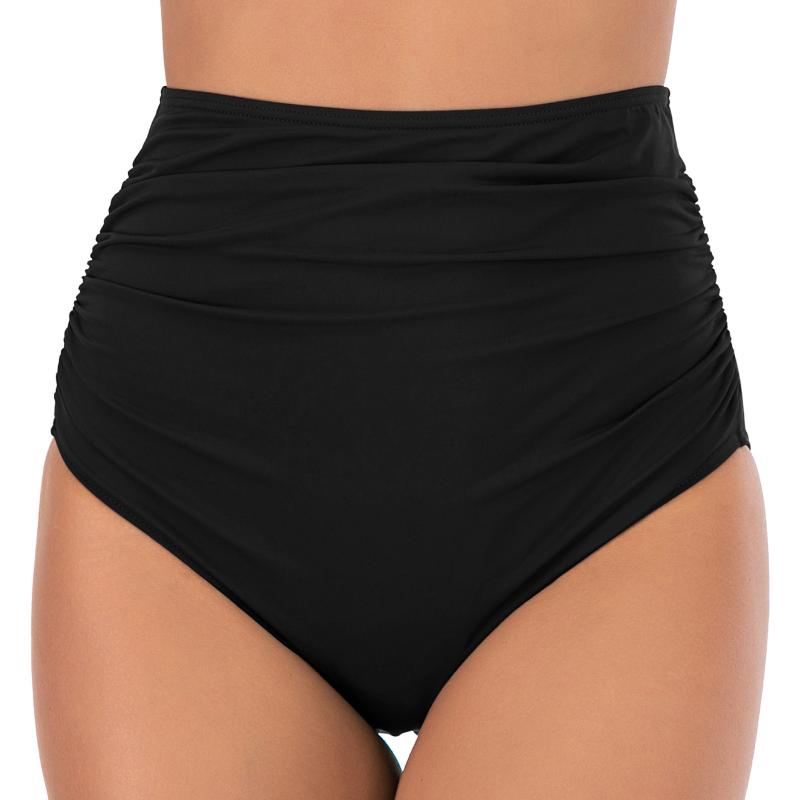 High-Rise Cheeky Bikini Bottoms  |  Womens Swimwear & Coverups Clothing BLACK