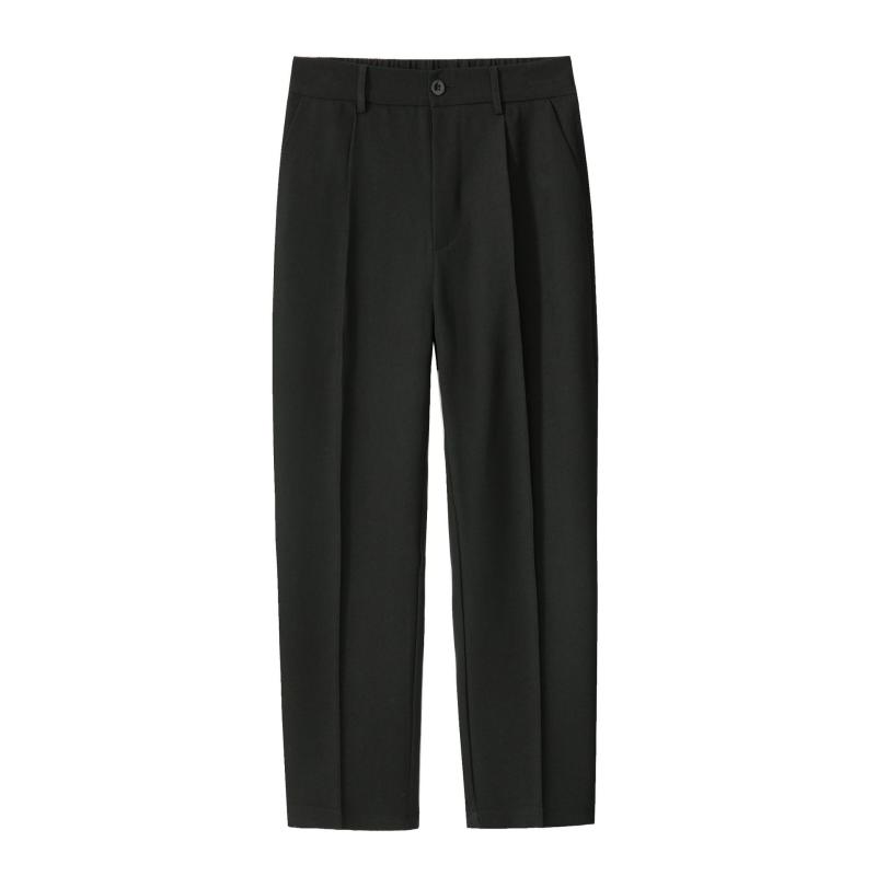 High-Rise Pleated Loose Pants  |  Womens Evening Clothing BLACK