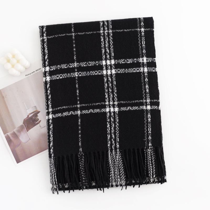 Icon Check Cashmere Scarf  |  Womens Scarves & Wraps Accessories BLACK CALICO IP CHK