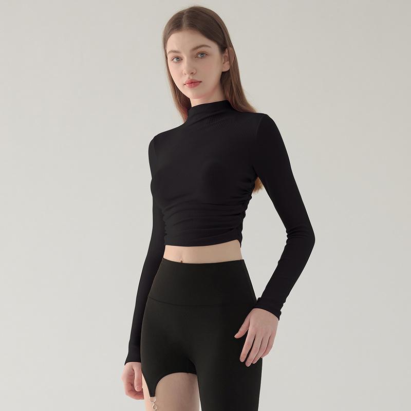 Iris Long-Sleeve Fitted Top  |  Womens Tops Clothing BLACK