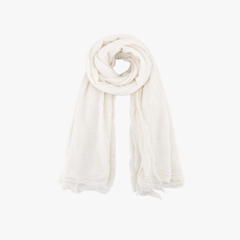 Jacquard Blue Linen & Silk Stole  |  Womens Scarves & Wraps Accessories DEEP PACIFIC